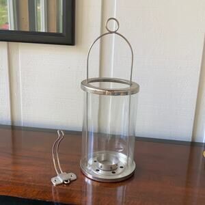 Restoration Hardware Nickel‎ Hanging Votive Lantern UNUSED, VERY NICE